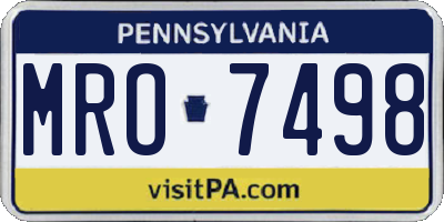 PA license plate MRO7498