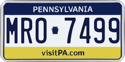 PA license plate MRO7499