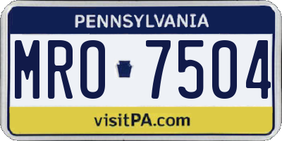 PA license plate MRO7504