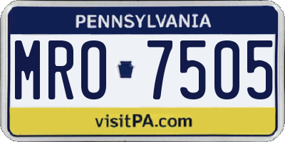 PA license plate MRO7505