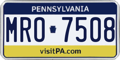 PA license plate MRO7508
