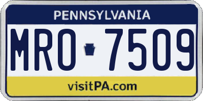 PA license plate MRO7509