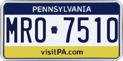 PA license plate MRO7510