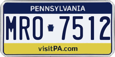 PA license plate MRO7512