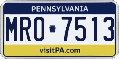 PA license plate MRO7513