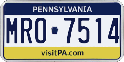 PA license plate MRO7514