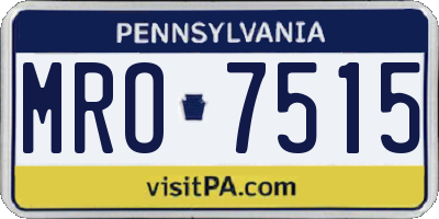 PA license plate MRO7515