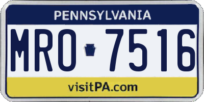 PA license plate MRO7516