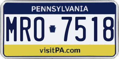 PA license plate MRO7518