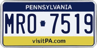 PA license plate MRO7519