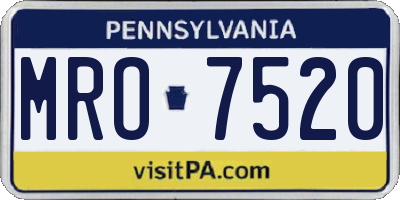 PA license plate MRO7520