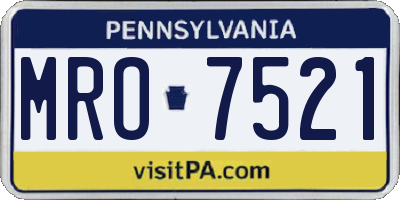 PA license plate MRO7521