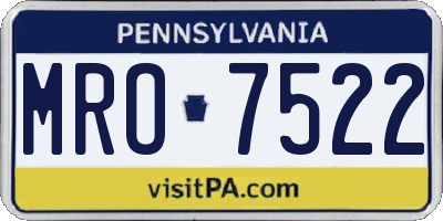 PA license plate MRO7522