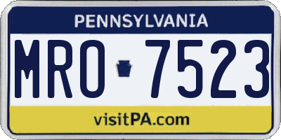 PA license plate MRO7523