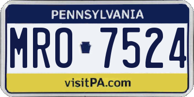 PA license plate MRO7524