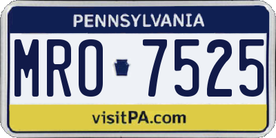 PA license plate MRO7525
