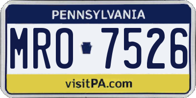 PA license plate MRO7526