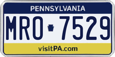PA license plate MRO7529