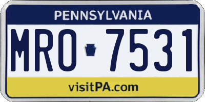 PA license plate MRO7531