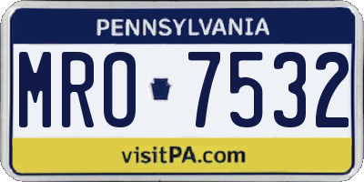 PA license plate MRO7532