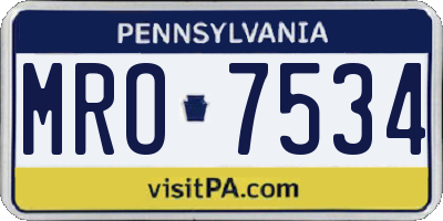 PA license plate MRO7534