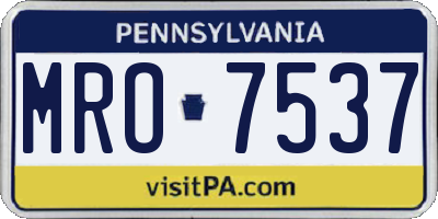 PA license plate MRO7537