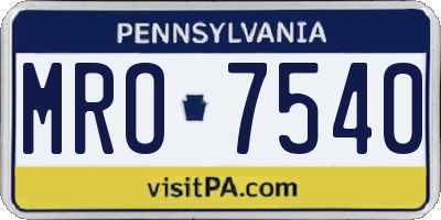 PA license plate MRO7540