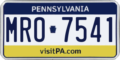 PA license plate MRO7541