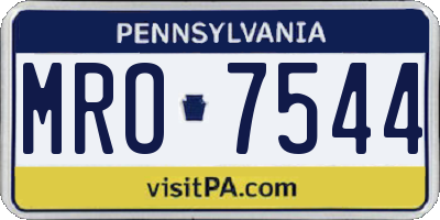 PA license plate MRO7544