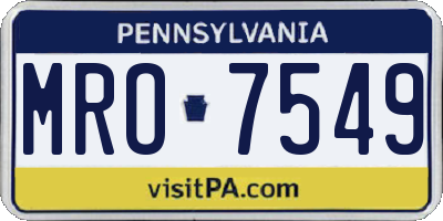 PA license plate MRO7549