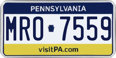 PA license plate MRO7559