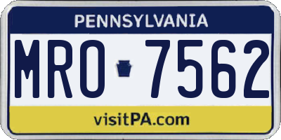 PA license plate MRO7562