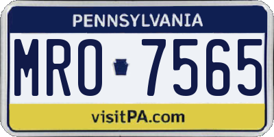 PA license plate MRO7565