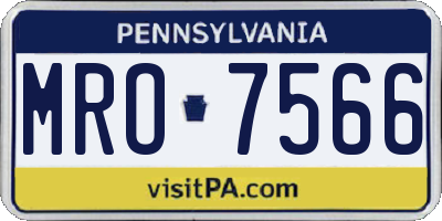 PA license plate MRO7566