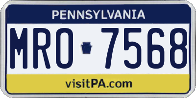 PA license plate MRO7568