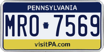 PA license plate MRO7569