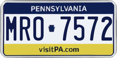 PA license plate MRO7572
