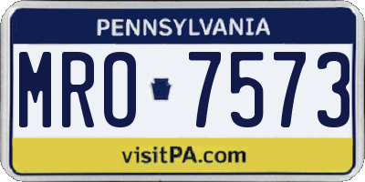 PA license plate MRO7573