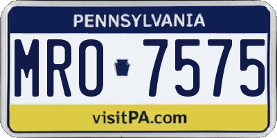 PA license plate MRO7575