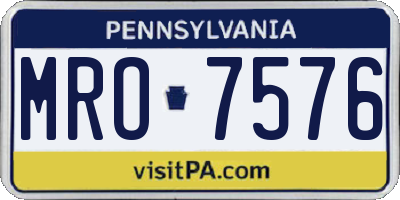 PA license plate MRO7576