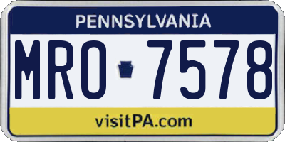 PA license plate MRO7578