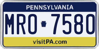 PA license plate MRO7580