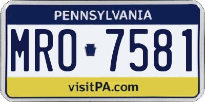 PA license plate MRO7581