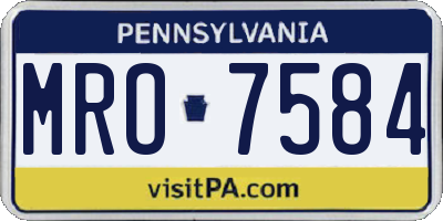 PA license plate MRO7584