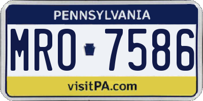PA license plate MRO7586