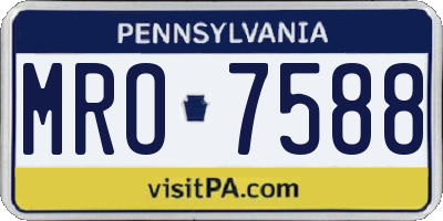 PA license plate MRO7588