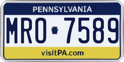 PA license plate MRO7589