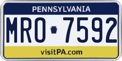PA license plate MRO7592