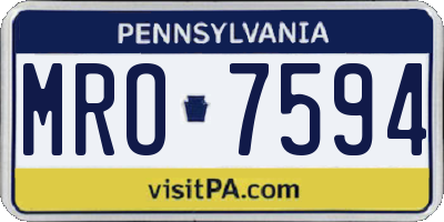PA license plate MRO7594
