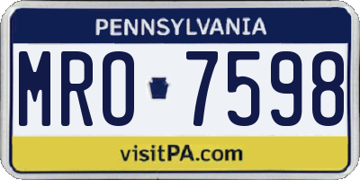 PA license plate MRO7598